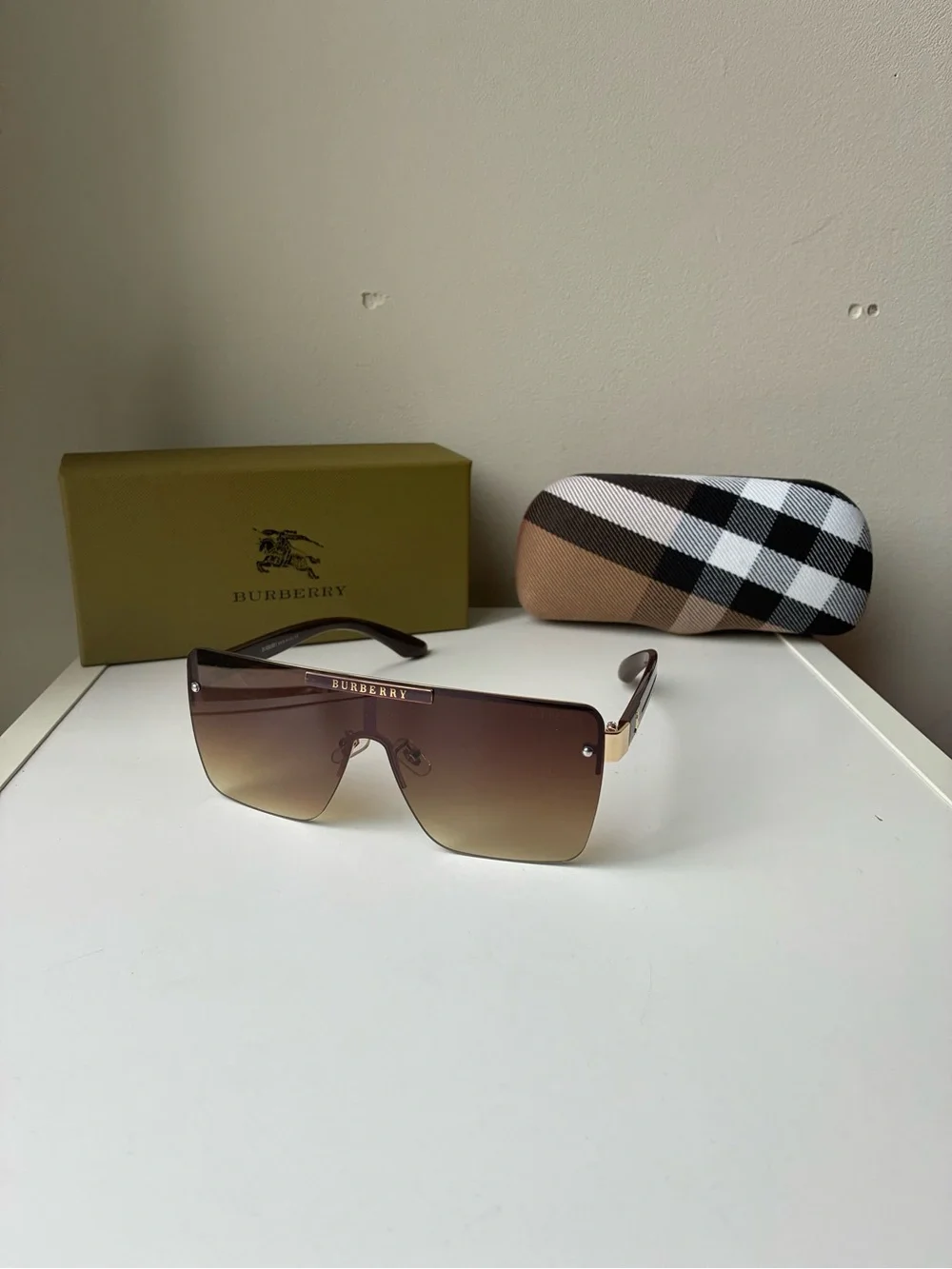 Burberry Fading Brown with Gold Accents Sunglasses